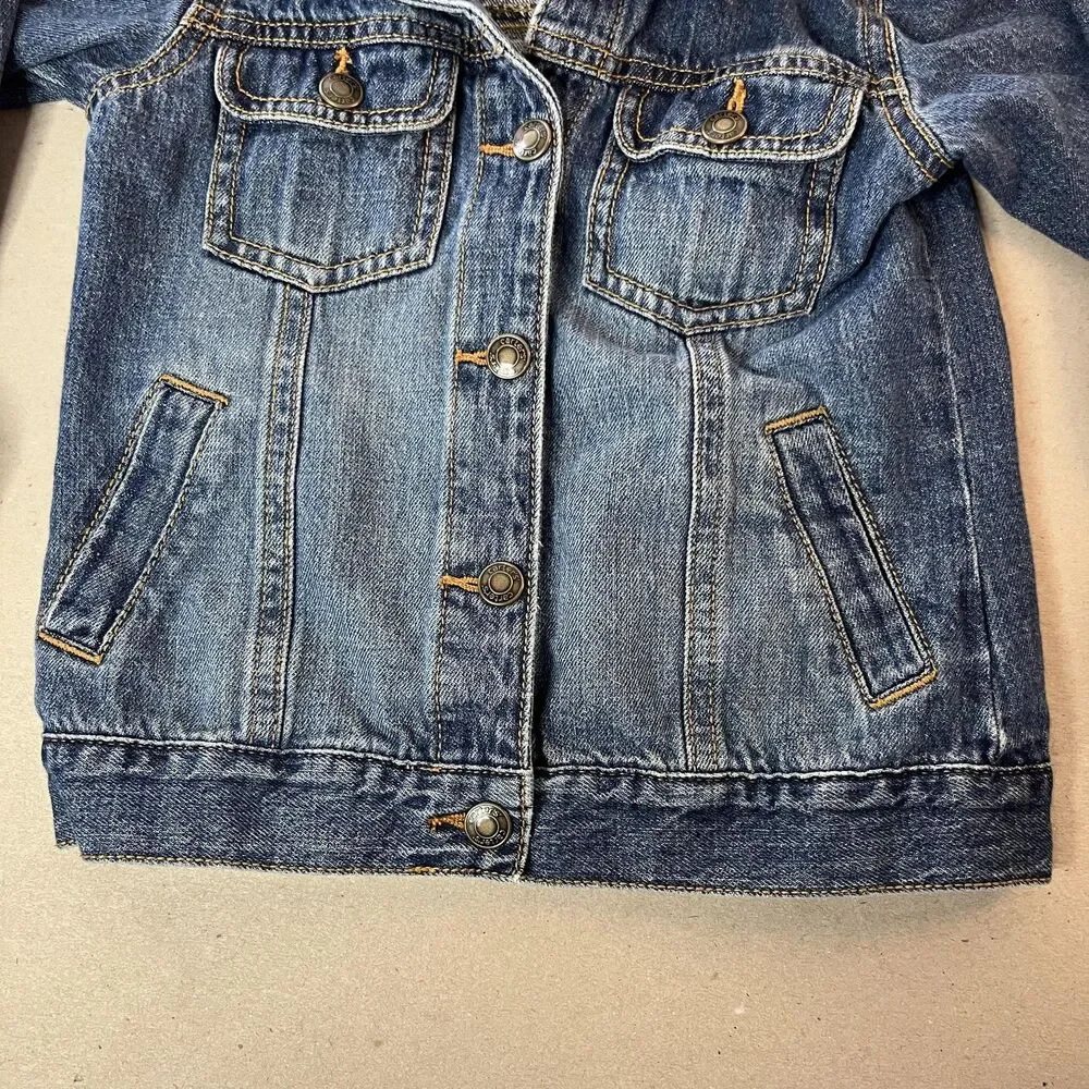 Carters Jean Jacket Girls 4 Blue Denim Snap Front Pockets Casual Outerwear